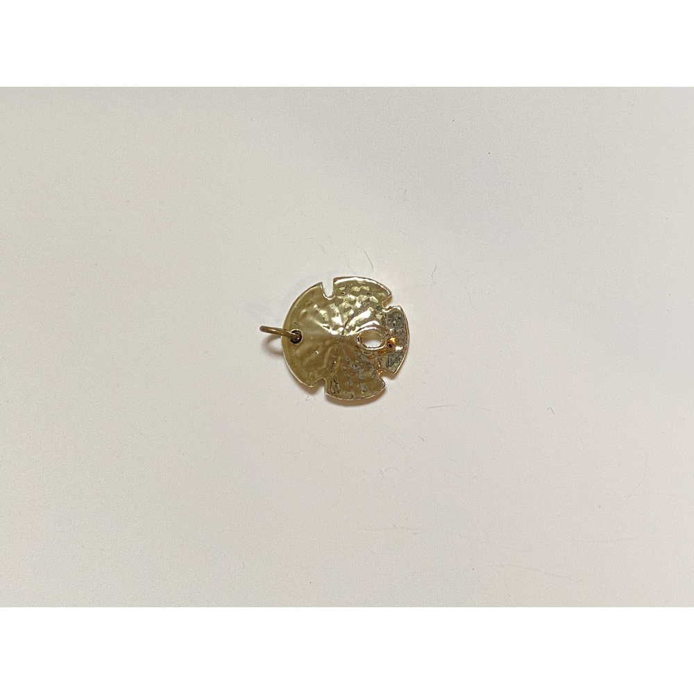 Vintage Gold Tone Sand Dollar Necklace Pendant Charm